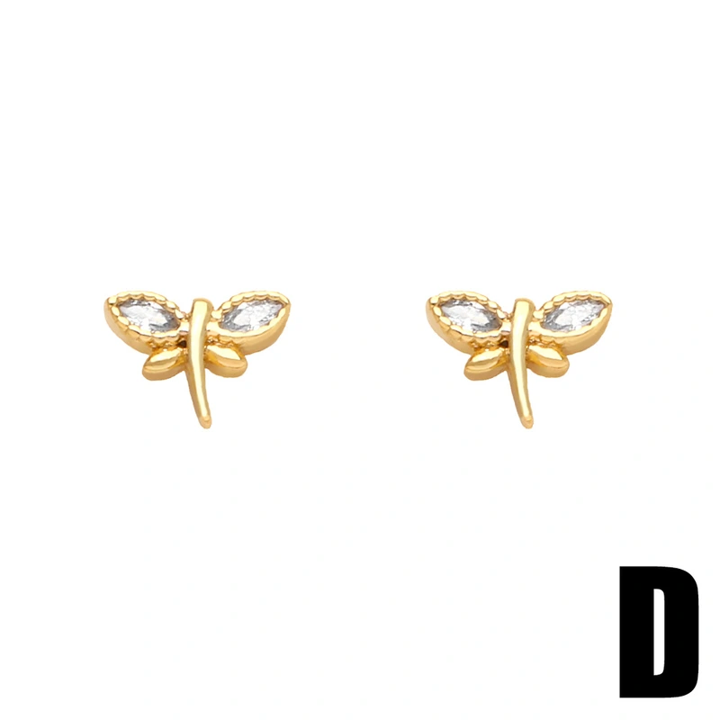 Clearance European and American mini zircon butterfly dragonfly earrings simple earrings wholesale era064