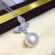 Glossy butterfly imitation pearl jewelry set exquisite zircon earrings for women sweet style box chain pendant