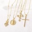 AS jewelry new gold-plated love Our Lady cross pendant necklace clavicle chain nku41