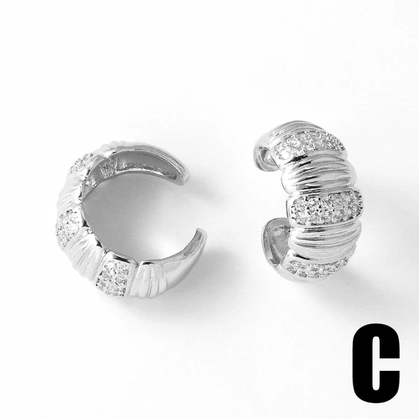 AS jewelry C-shaped double-layer ear bone clip pearl gold-plated zircon earrings earrings era193