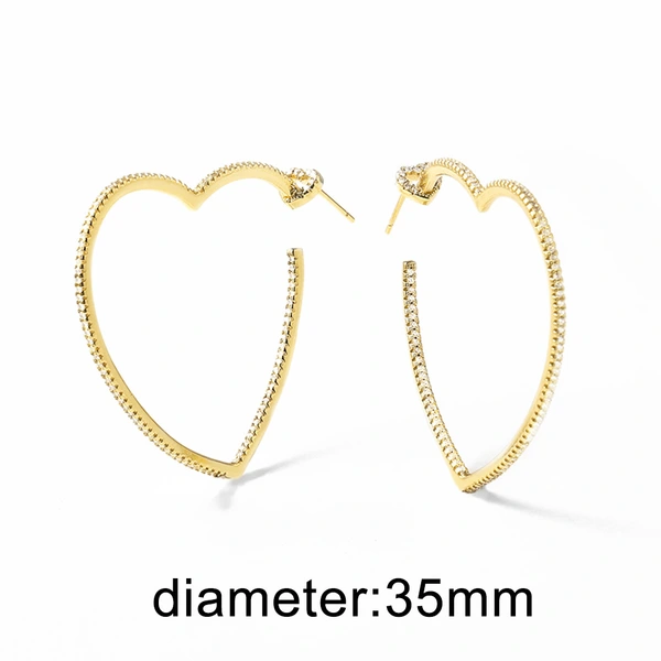 AS jewelry hot selling love heart shaped gold-plated earrings earrings earrings female erz24 earrings