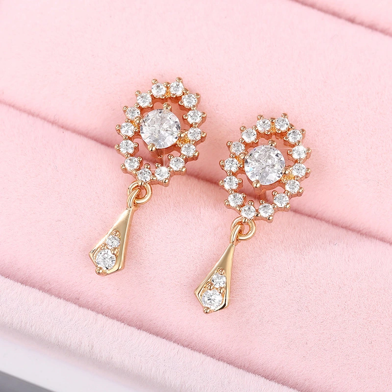 Autumn and winter new French niche earrings temperament gentle wind tassel zircon earrings niche high-end earrings