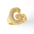 AS jewelry 26 English letters ring female gold-plated full zircon open ring rih31
