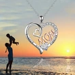 European and American necklace mom double heart two-color necklace high value Mother's Day gift