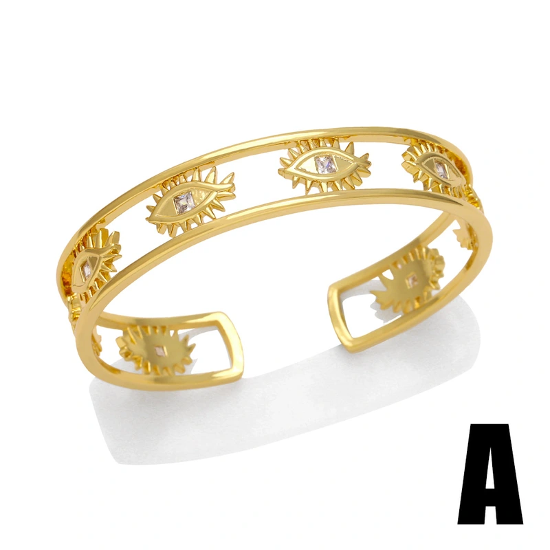 Hot selling gold-plated palm bracelet female niche design high-end flower wide version bracelet brf30