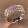  Lady-style inlaid zircon ring for women, exquisite and shining engagement ring, popular personality geometric design