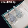 High-end heavy-duty wedding accessories European and American bride fashion evening niche earrings luxury full diamond earrings