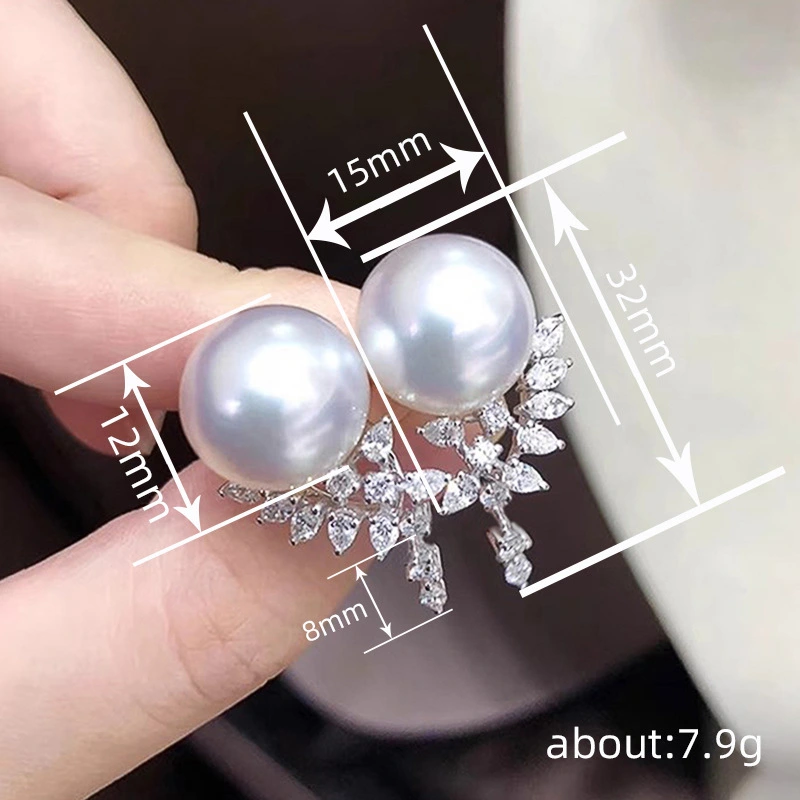  Celebrity dress imitation pearl earrings for women, elegant temperament, geometric zircon earrings, design, light luxury jewelry