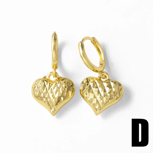 AS jewelry new glossy love heart copper plated 18k gold earrings earrings earrings era282