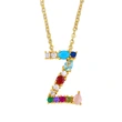 Letter necklace European and American new color zircon necklace with diamond surname English AZ letter necklace nkp25