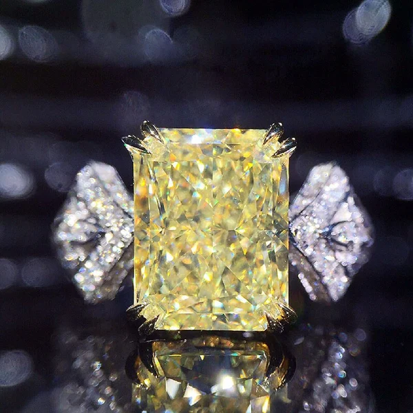 Hot selling luxury jewelry 10*14mm square diamond zircon ring Valentine's Day gift accessories