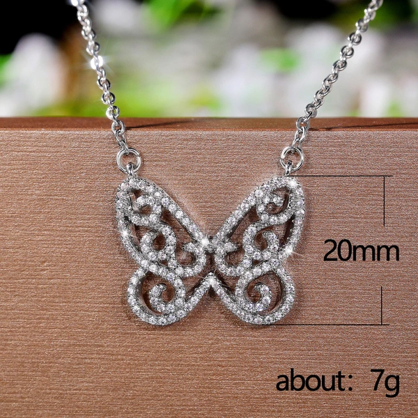 Sweet butterfly necklace for women, simple temperament, internet celebrity, light luxury, niche clavicle necklace, Korean version, Valentine's Day gift