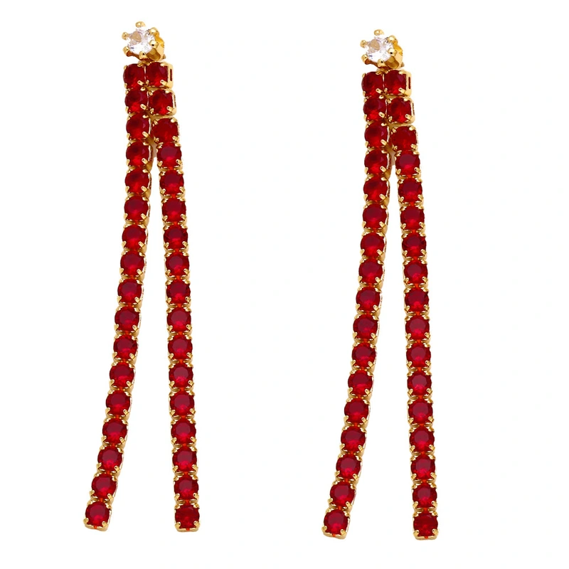 Clearance European and American jewelry long simple full diamond tassel earrings trendy niche design earrings earrings era321