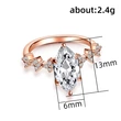 New ring inlaid with marquise zircon gold jewelry European and American popular fashion women's wedding ring