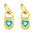 Clearance 2024 Metal Style Earrings Women Creative Personality Oil Drop Geometric Heart Shape Earrings Wholesale erx43