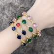 European and American personality fashion all-match celebrity sweet cool style sparkling diamond zircon open bracelet bracelet wholesale bra14