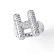 Jewelry Europe and the United States hot selling 26 English letter ring gold-plated full zircon fat letter ring rih91