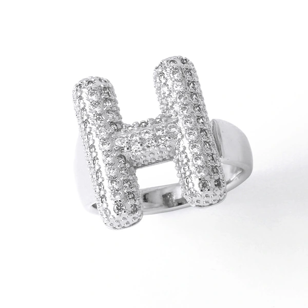 Jewelry Europe and the United States hot selling 26 English letter ring gold-plated full zircon fat letter ring rih91
