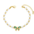Clearance Europe and the United States hot selling personality micro inlaid color zircon butterfly bracelet female temperament pearl bracelet brj95