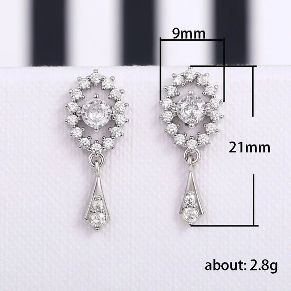 Autumn and winter new French niche earrings temperament gentle wind tassel zircon earrings niche high-end earrings