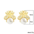 Simple and compact Korean earrings for women, niche design, bee imitation pearl earrings, 2022 spring new style