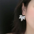 Canadian European and American style maple leaf earrings for women exaggerated atmosphere shining jewelry fashionable and elegant popular hot items
