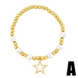 European and American niche pearl beaded bracelet style fashion French light star moon star love pendant bracelet brj80