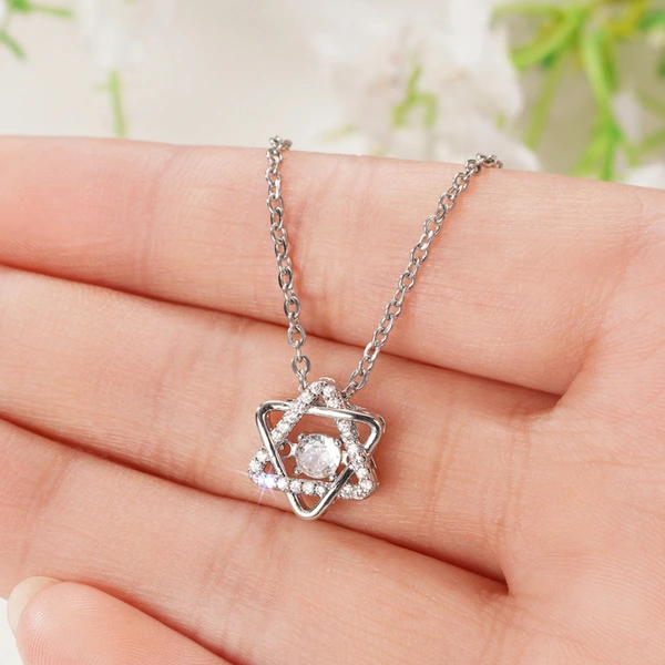   Live star pendant necklace for women six-pointed star zircon niche jewelry fashion design jewelry