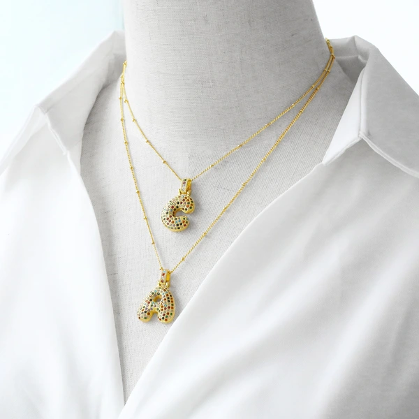 AS jewelry new color 26 English letters pendant necklace female inlaid zircon clavicle chain nkb031