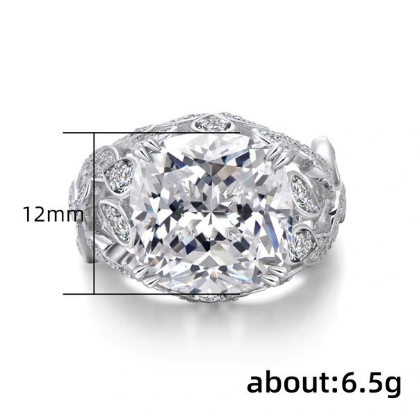European and American jewelry hot selling hollow pattern inlaid zircon ring high-end retro luxury women's ring