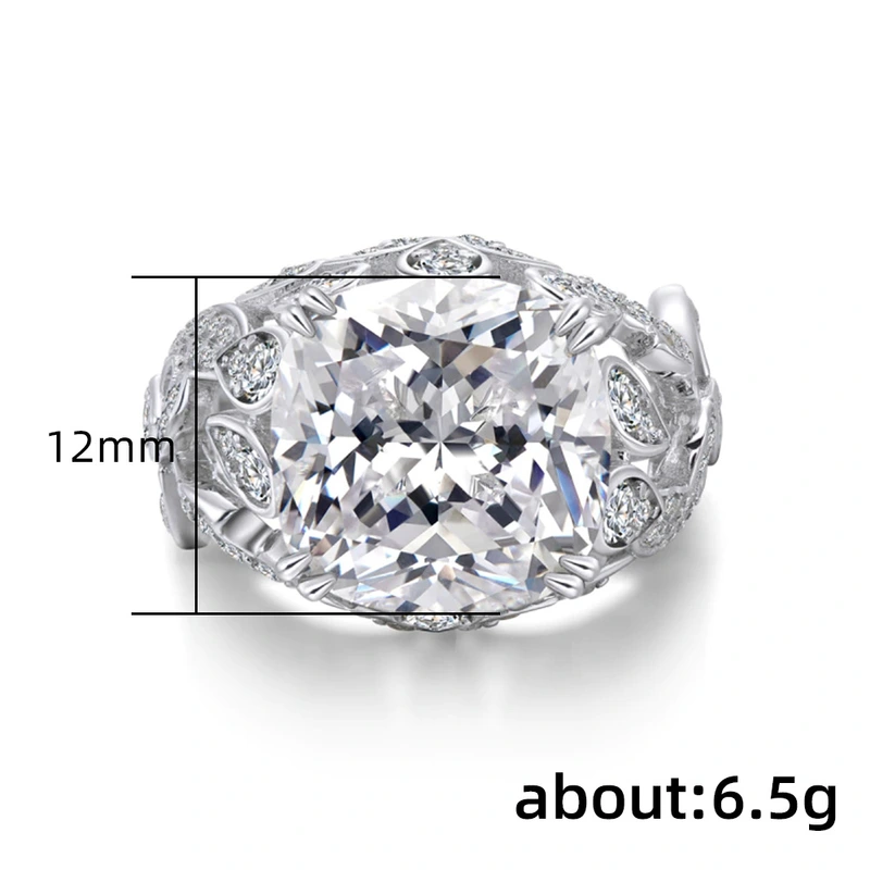 European and American jewelry hot selling hollow pattern inlaid zircon ring high-end retro luxury women's ring