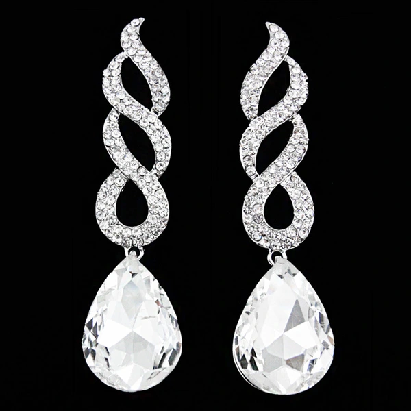 AS jewelry European and American wedding earrings women's inlaid crystal color water drop earrings wholesale erg84