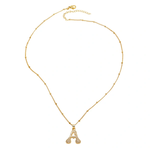 AS jewelry European and American new 26 English letters pendant necklace copper plated 18k gold clavicle chain nkb327