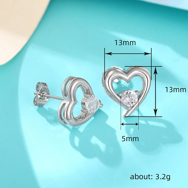  European and American style hollow heart earrings for women, simple and high-end new style earrings, small and elegant, versatile earrings