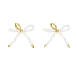 Best selling rice bead crystal earrings for women with bow gold-plated earrings wholesale era138