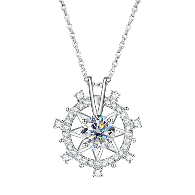  European and Korean creative star snowflake necklace for women, shiny design, exquisite jewelry, internet celebrity style jewelry