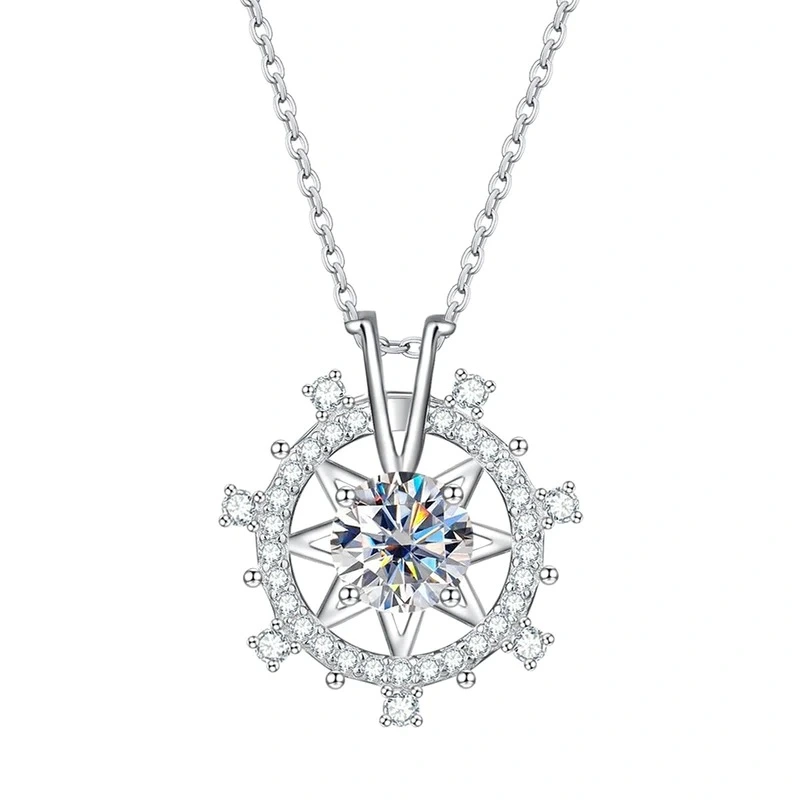  European and Korean creative star snowflake necklace for women, shiny design, exquisite jewelry, internet celebrity style jewelry