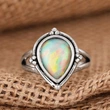  Vintage medieval style ancient silver ring water drop niche design sticker jewelry Caixia style ring