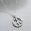 Live broadcast of the new simple personality anti-war peace symbol necklace diamond hollow clavicle chain wholesale
