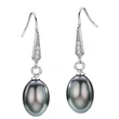 Source factory elegant temperament imitation pearl earrings Baroque light luxury black pearl ear hooks new