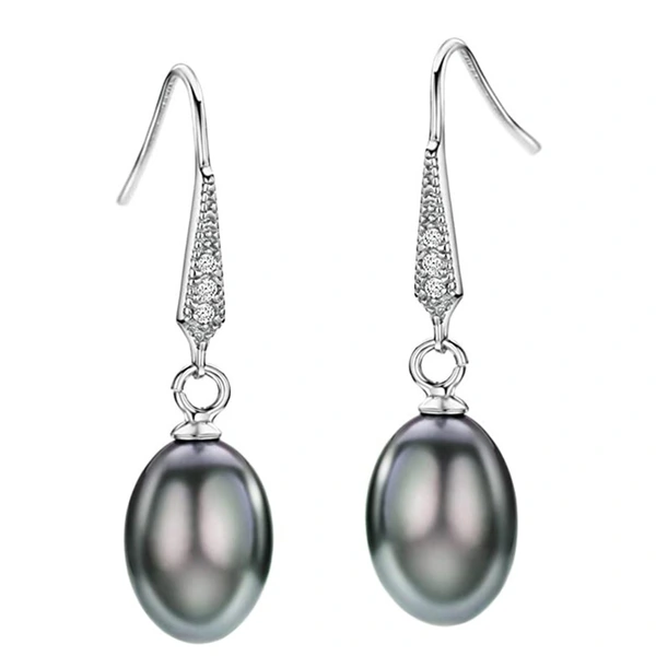 Source factory elegant temperament imitation pearl earrings Baroque light luxury black pearl ear hooks new