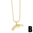 European and American punk hip-hop small pistol necklace creative diamond zircon machine gun pendant trendy men's jewelry wholesale nks49