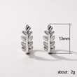 Korean style Korean literary and artistic fresh leaf earrings olive leaf olive branch earrings copper plated white gold earrings