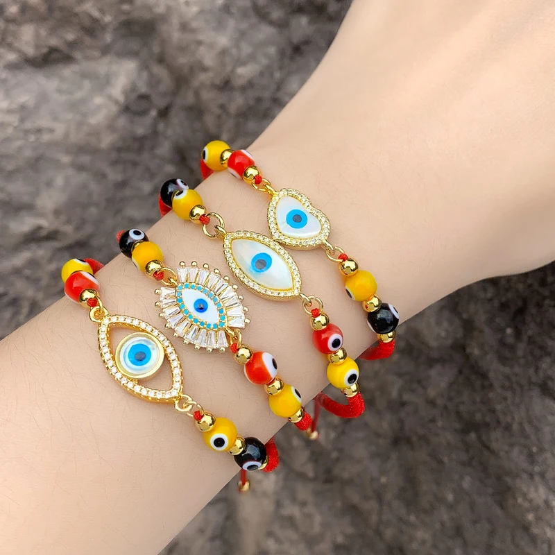 Clearance Devil's Eye Bracelet Women's Flushing Rope Hand-woven Adjustable Bracelet Wholesale brk23