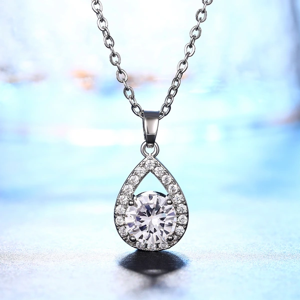Source new Angel's Tears water drop zircon necklace simple pear-shaped necklace wholesale