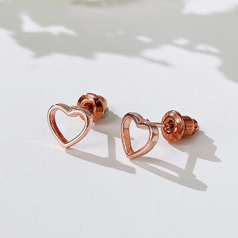  Korean minimalist earrings for women, hollow heart-shaped earrings, romantic Valentine's Day gift for girlfriend