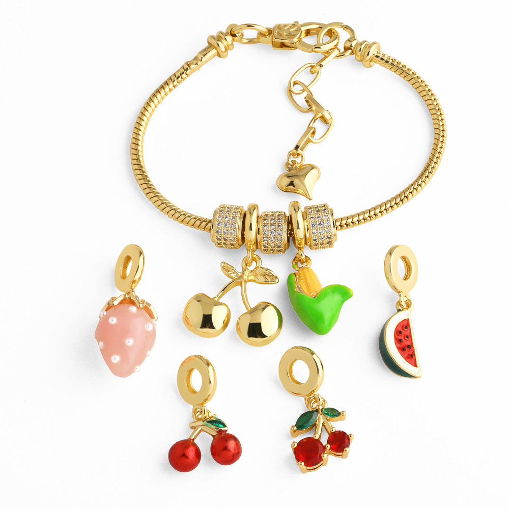 Jewelry new fruit watermelon cherry oil drop pendant bracelet bracelet brn20 bracelet