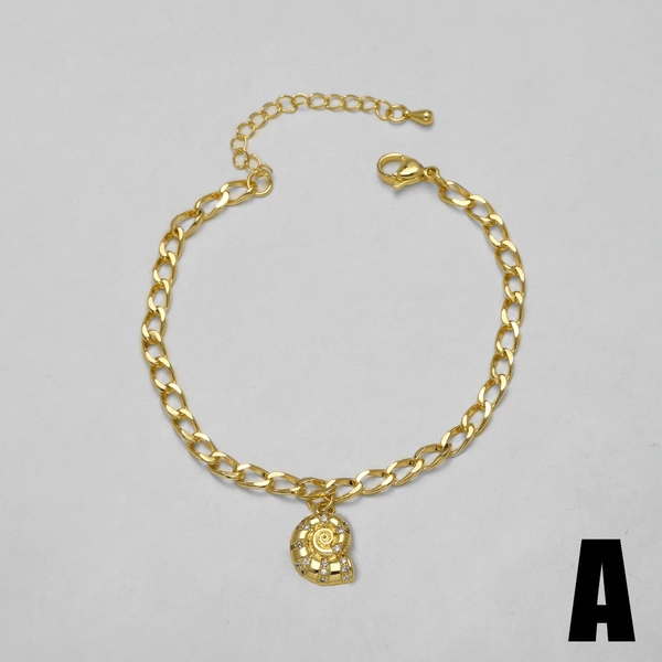 AS jewelry new hot selling ocean style starfish turtle pendant gold-plated bracelet jewelry wholesale brn51