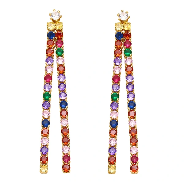 Clearance European and American jewelry long simple full diamond tassel earrings trendy niche design earrings earrings era321