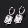 Internet celebrity live broadcast hot earrings eight hearts and eight arrows princess square diamond earrings high-end light luxury style earrings for women
